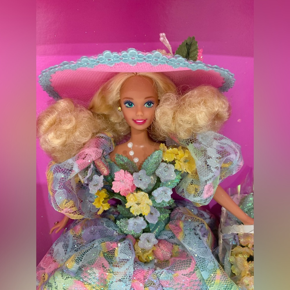 Barbie 1994 Mattel Spring Bouquet Doll Enchanted Seasons Collection Limited - Picture 3 of 7